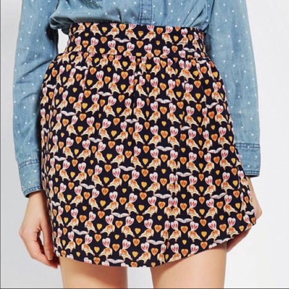 Cooperative Squirrel Print Mini Circle Skirt